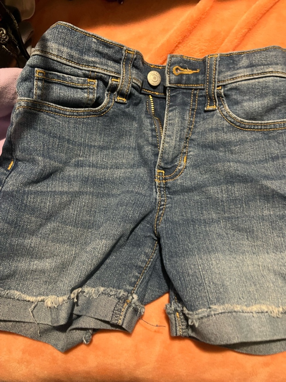 Old Navy Dark Blue Denim Shorts with Contrast Stitching